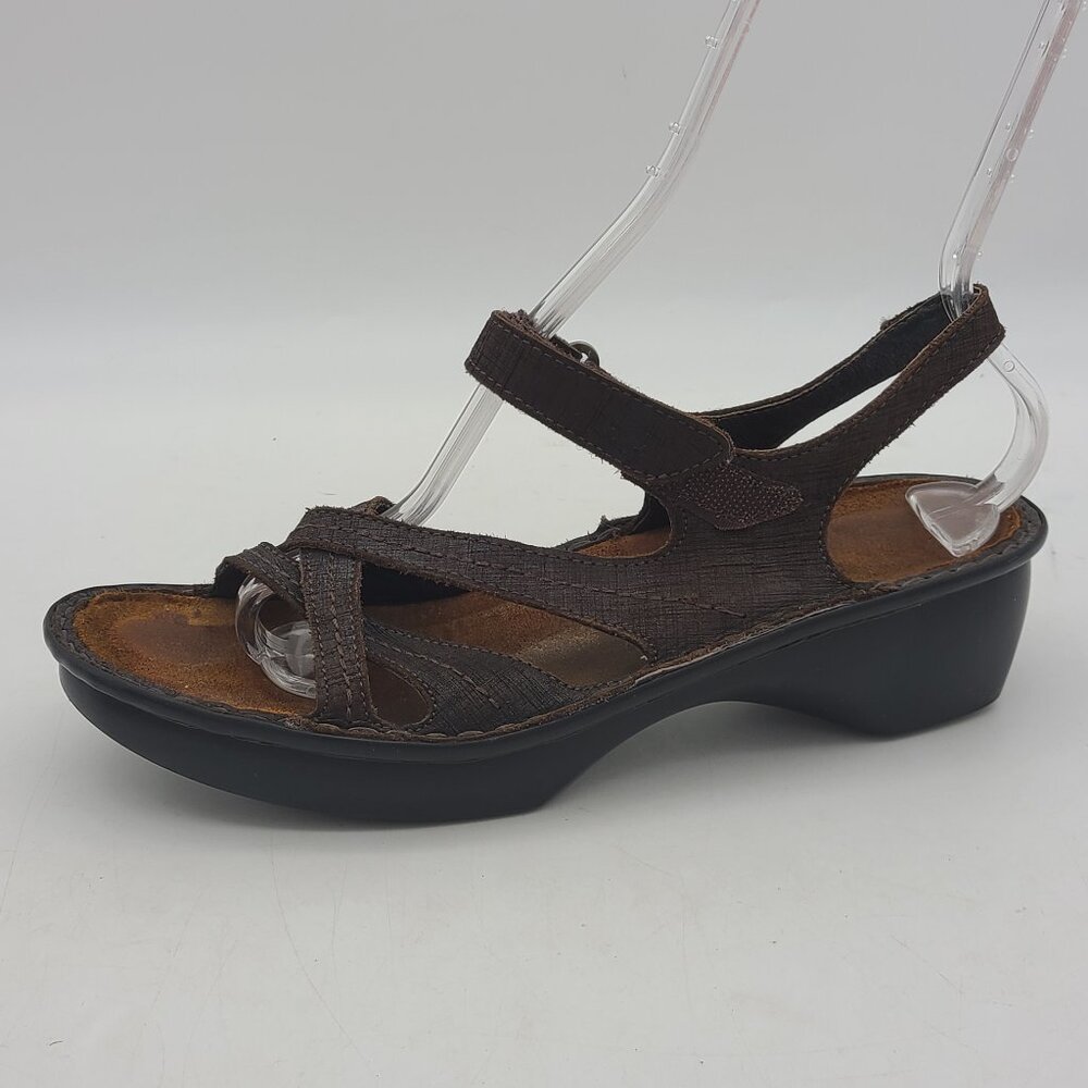 Naot Women Size 41 US  10 to 10.5 Paris Brown Leather Strappy Slingback Sandals